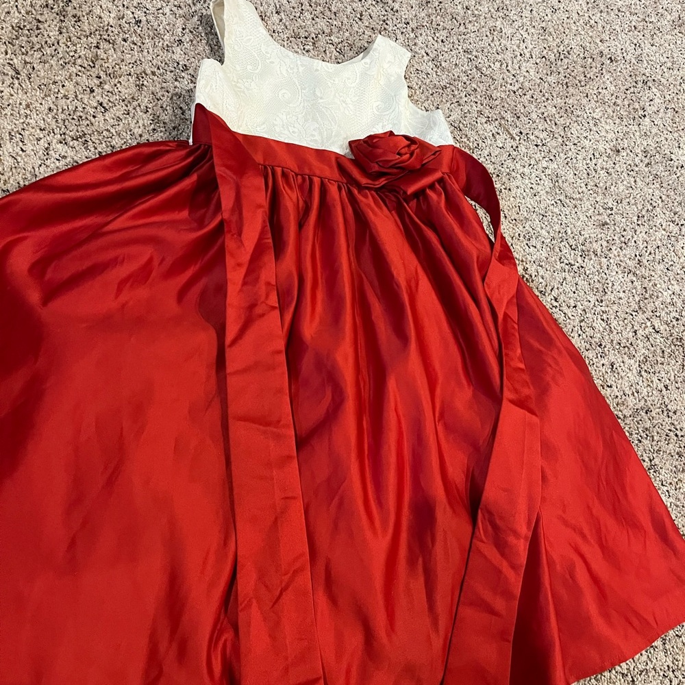 Elegant Red and White Dress